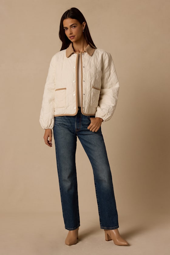 Georgie Cream Quilted Jacket - thumbnail 3