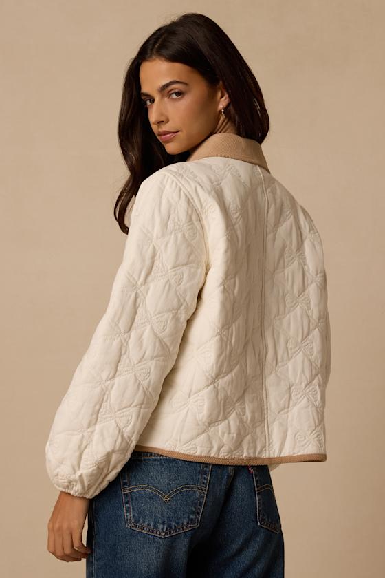 Georgie Cream Quilted Jacket - thumbnail 4