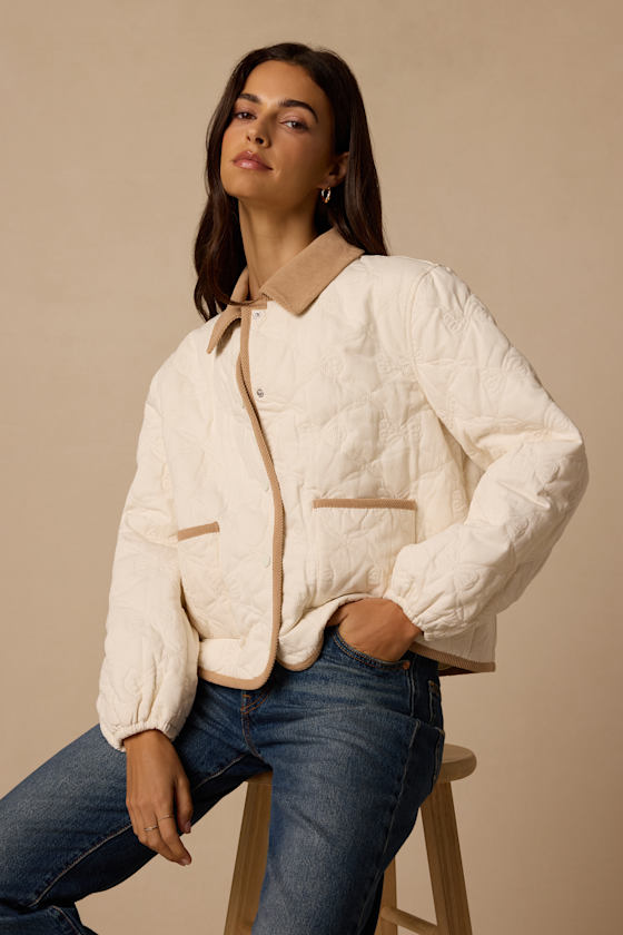 Georgie Cream Quilted Jacket - thumbnail 5