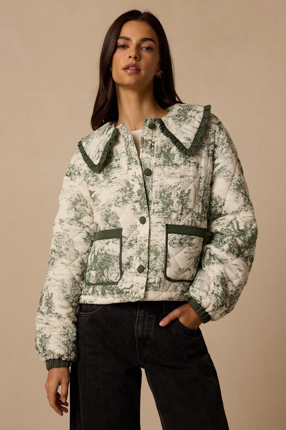 Jordy Ivory Toile Quilted Jacket - thumbnail 3