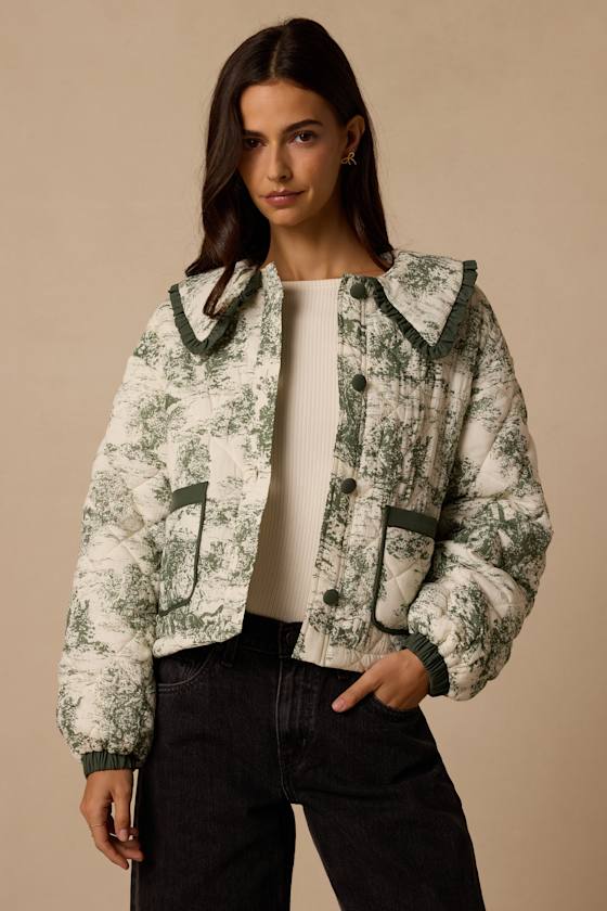 Jordy Ivory Toile Quilted Jacket - thumbnail 6
