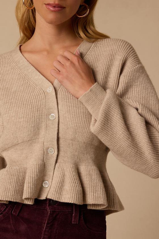 Lissie Beige Ruffled Sweater Top - thumbnail 5