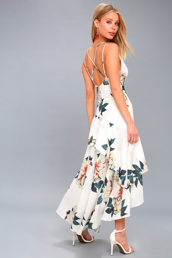 high low floral gown