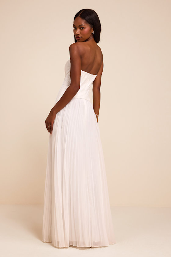 Linnea White Strapless Bustier Maxi Dress - thumbnail 3