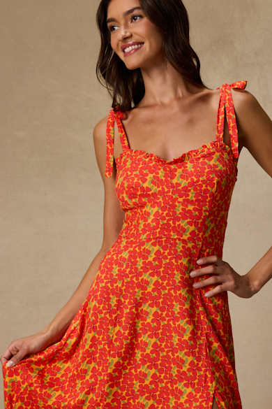 cute dresses lulus Blue Floral Print Dress - OTS Smocked Dress - Tiered Maxi Dress this midi also features adjustable straps A-Line Dresses - Lulus
