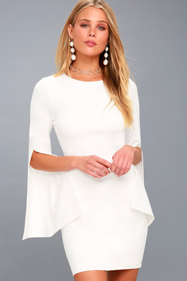 bell sleeve fitted dress Jewel Neck Bell Sleeve Dress main image 0
