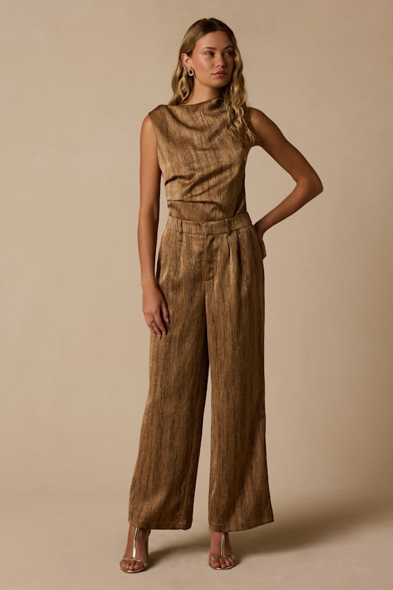 Savannah Bronze Trouser Pants - thumbnail 4