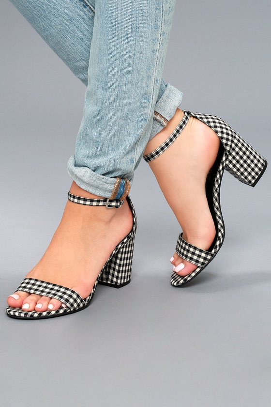 Report Payson Gingham Heels Gingham Ankle Strap Heels