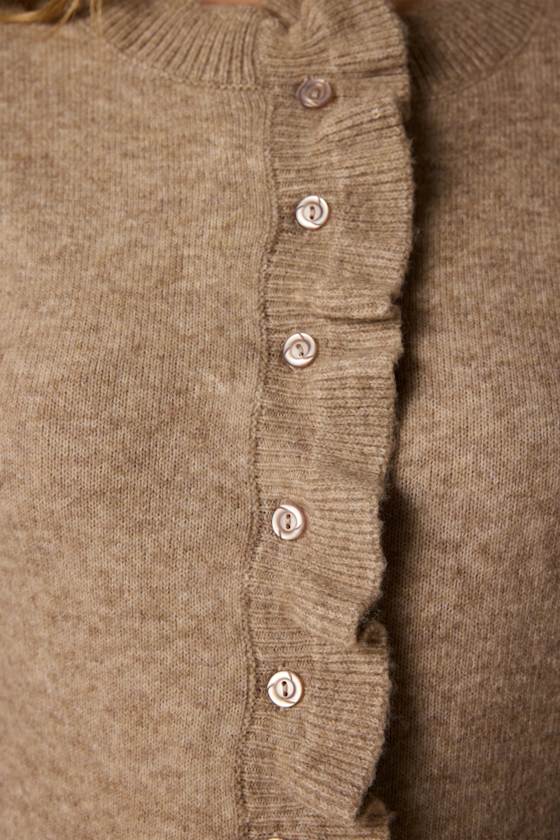 Cozy Moments Beige Ruffled Sweater Top - thumbnail 5