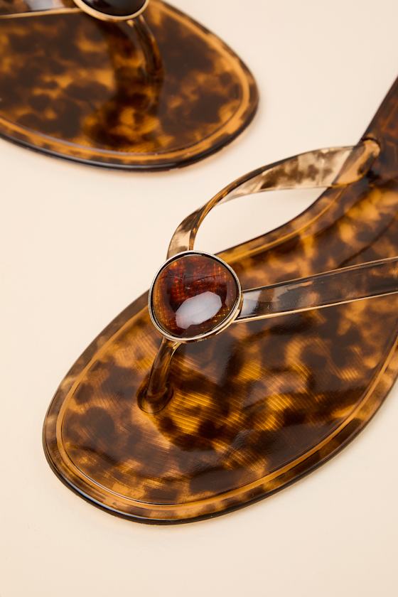 Daxley Tortoise Jelly Stone Flip Flops - thumbnail 5