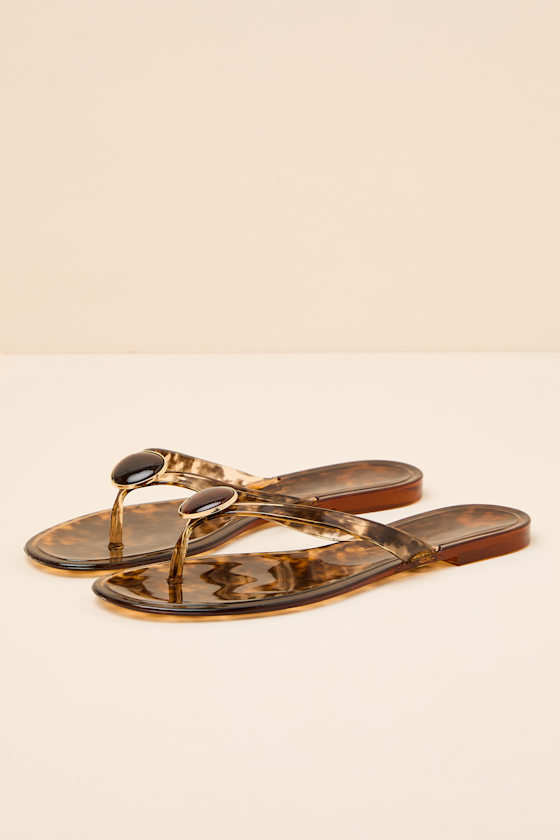 Daxley Tortoise Jelly Stone Flip Flops - thumbnail 6