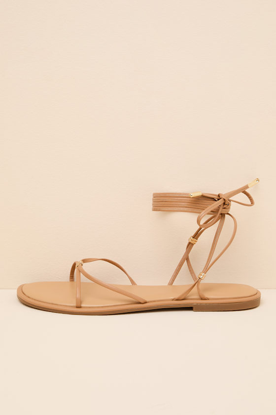 Emory Tan Lace-Up Sandals