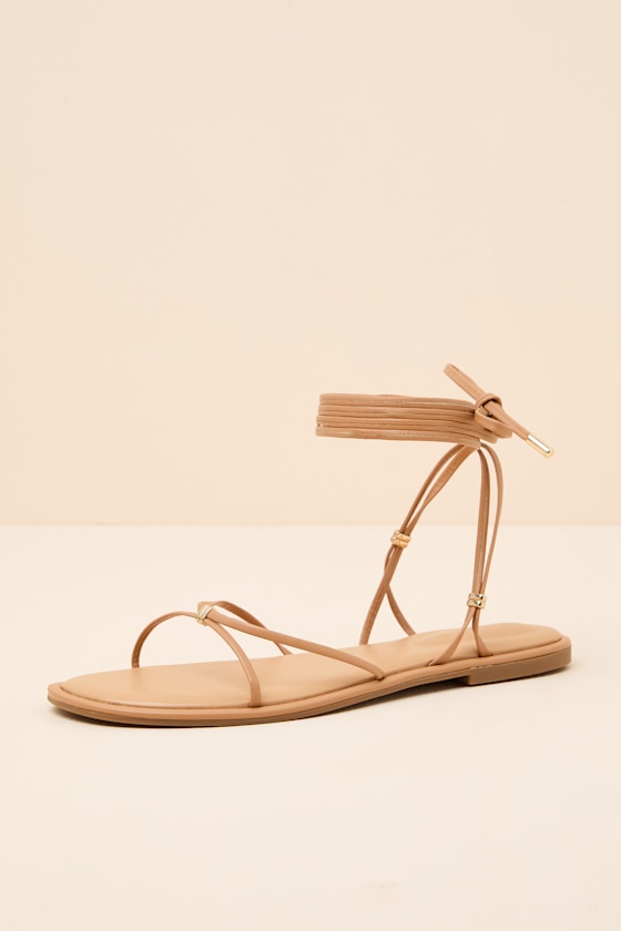 Emory Tan Lace-Up Sandals - thumbnail 5