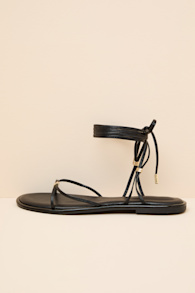 Emory Black Lace-Up Sandals 1