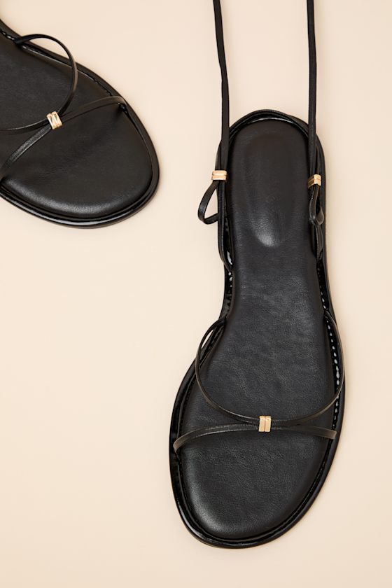 Emory Black Lace-Up Sandals 2
