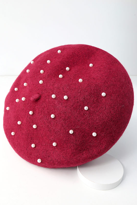 Uptown Pearl Burgundy Pearl Beret 2