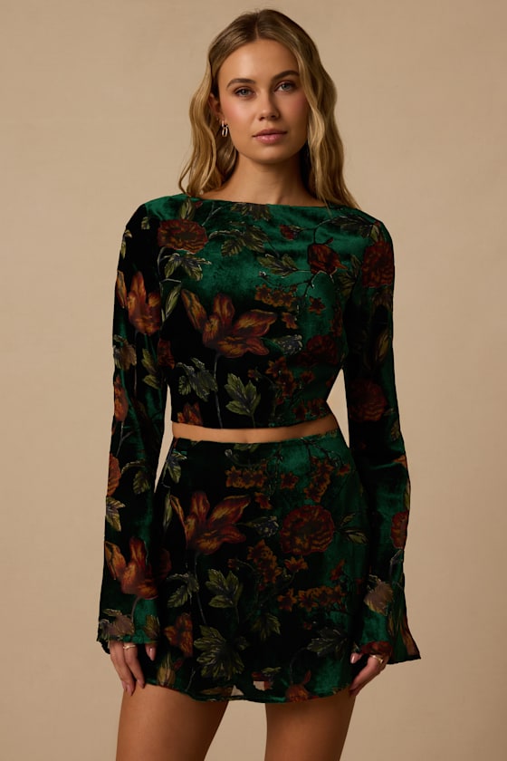I26S2387: HUNTER GREEN FLORAL 1