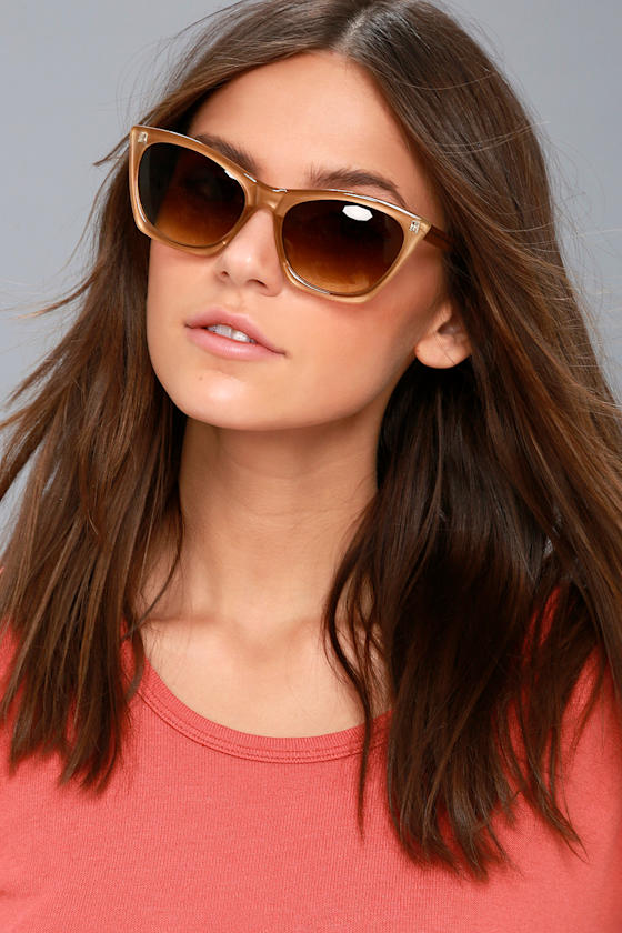 Cute Light Brown Sunglasses CatEye Sunglasses Lulus