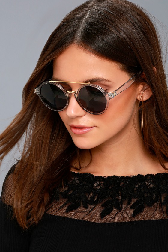 Cool Grey Sunglasses - Round Sunglasses - Grey Glasses - Lulus