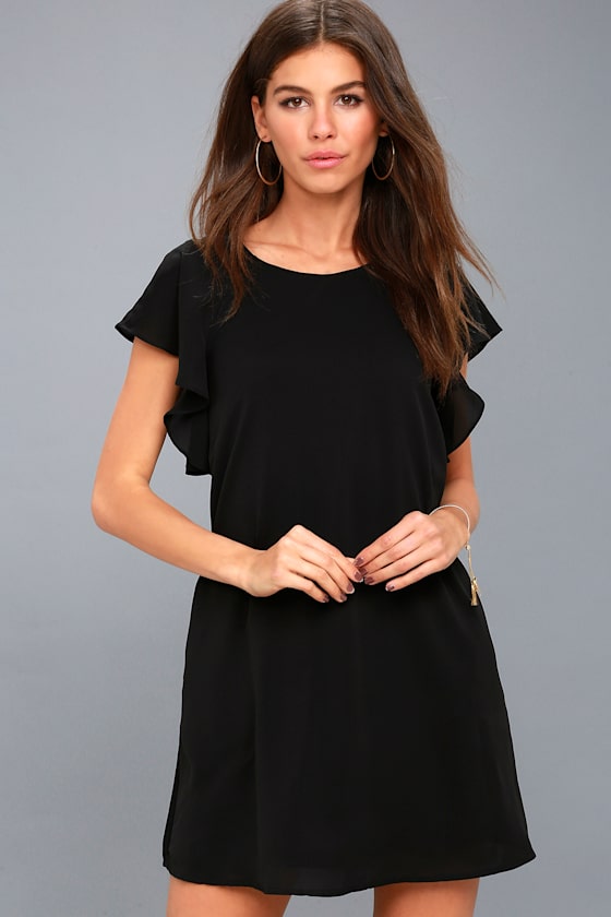 Lookin' Cute Black Short Sleeve Shift Dress 3
