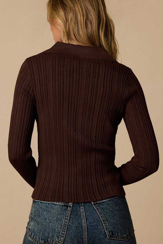 Lorna Brown Ribbed Sweater Top - thumbnail 3