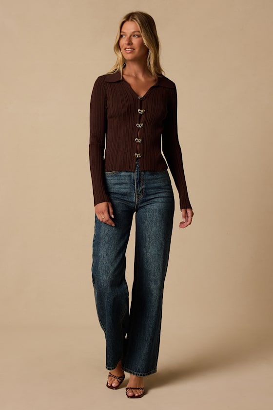 Lorna Brown Ribbed Sweater Top - thumbnail 4