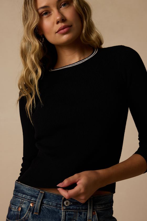 Tomi Black Keyhole Sweater Top - thumbnail 4