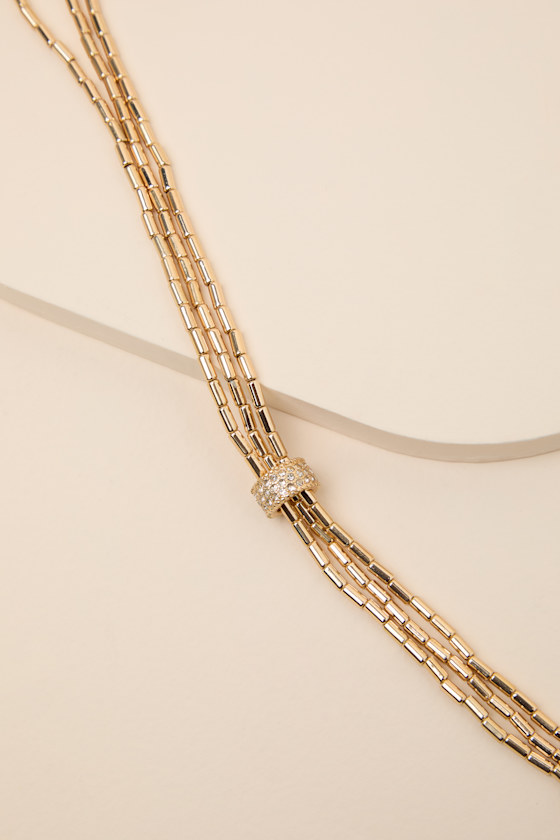 Farrell Gold Beaded Layered Necklace - thumbnail 4