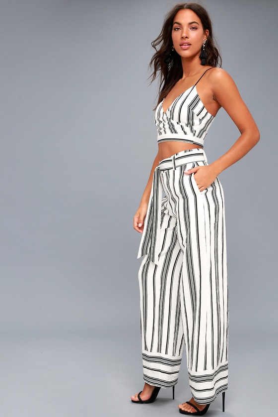 white two piece jumpsuit set