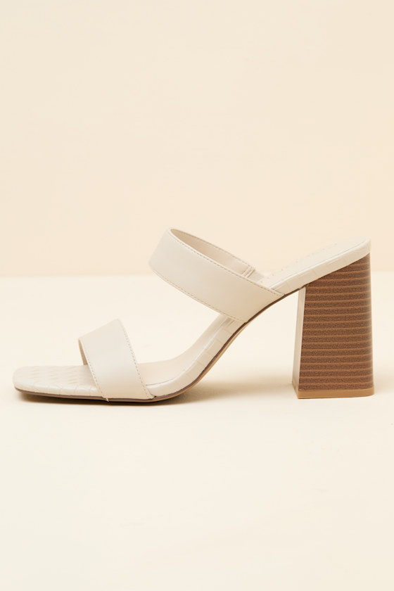 Britt Natural High Heel Slide Sandals - thumbnail 2