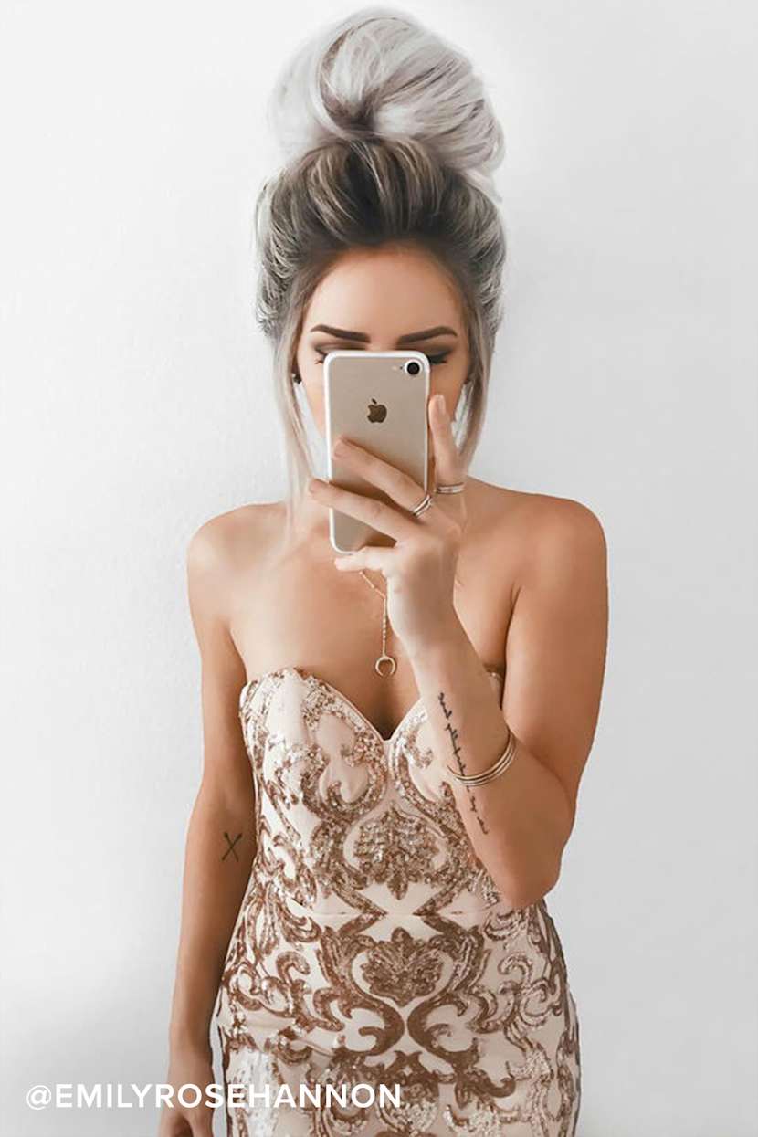 bariano rose gold dress Arianka Strappy Back Gown | Bariano main image 0