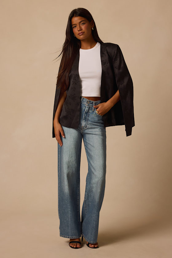 Regality Black Jacquard Cape Jacket 2