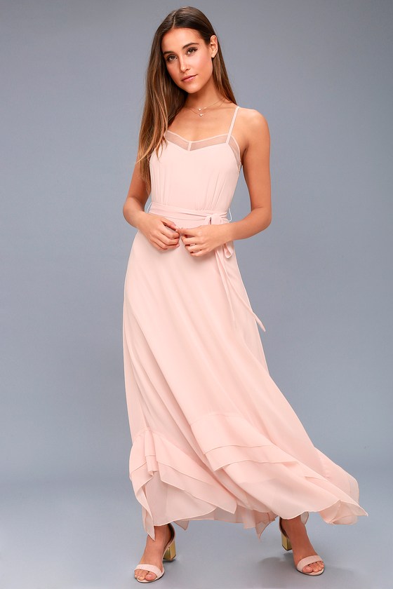 lulus blush pink maxi dress