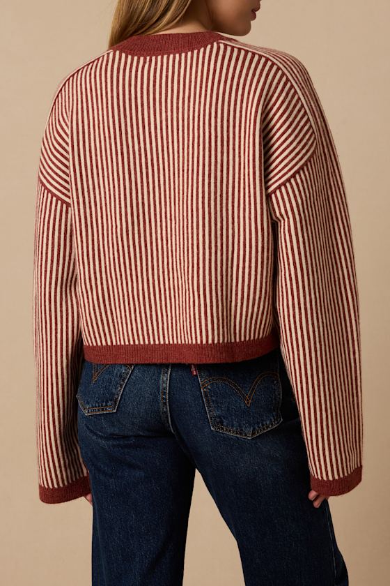 Rainier Rust Striped Sweater 2