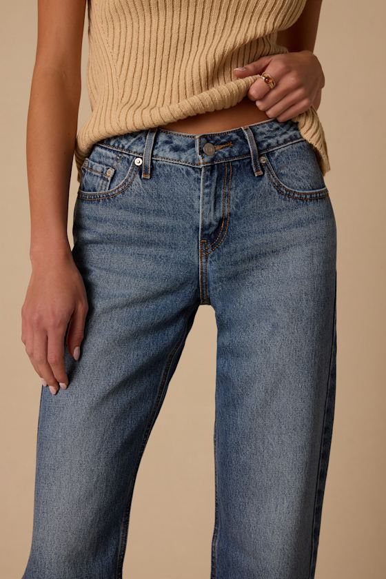 Low Straight Medium Wash Women's Jeans - thumbnail 5