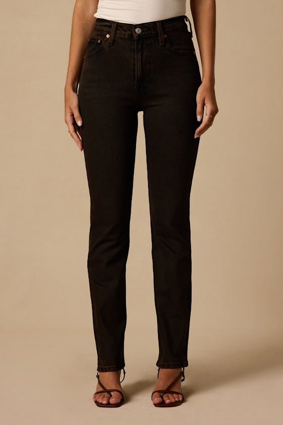 Ribcage Slim Dark Brown High-Rise Jeans 2