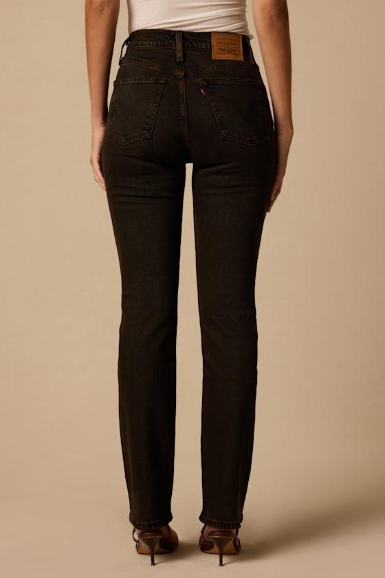 Ribcage Slim Dark Brown High-Rise Jeans - thumbnail 3