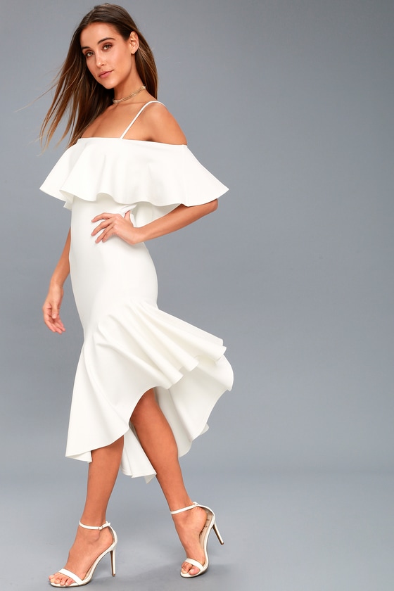 white glam dress