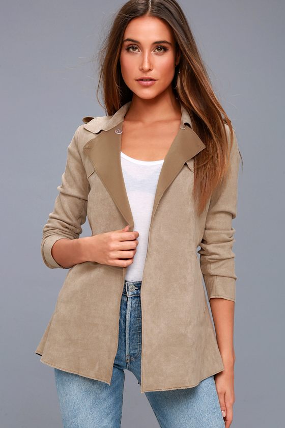 Noah Beige Suede Trench Coat 6