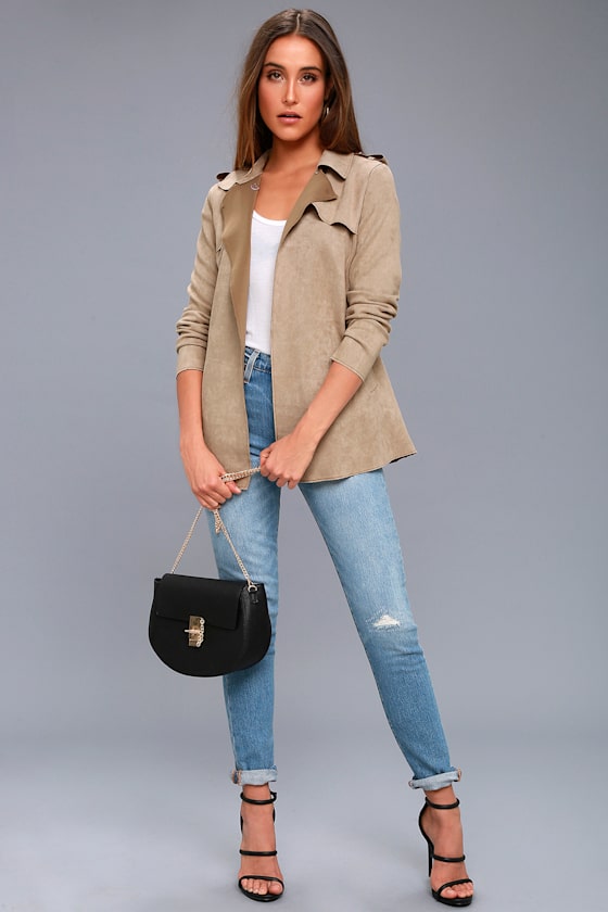 Noah Beige Suede Trench Coat 5
