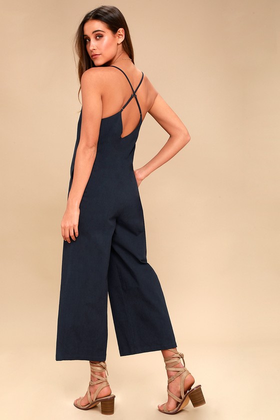 Up For Anything Navy Blue Midi Jumpsuit - $52 : Fashion at Lulus.com