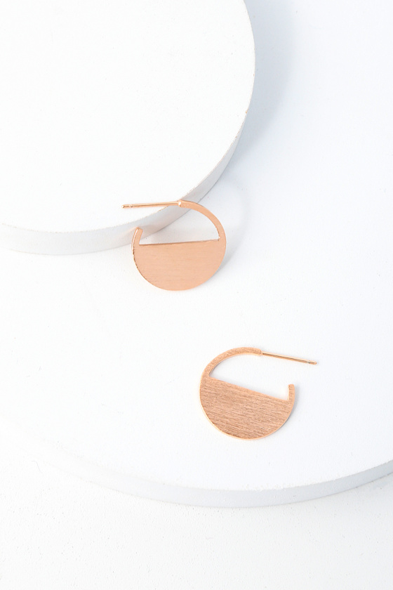 Minimal Rose Gold Earrings Geometric Earrings Lulus