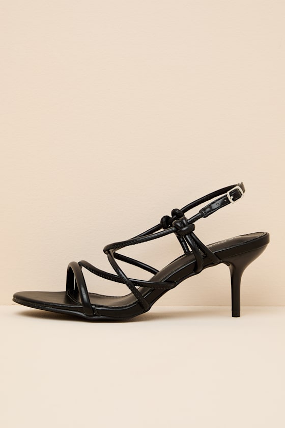Inari Black Strappy Slingback High Heel Sandals 1