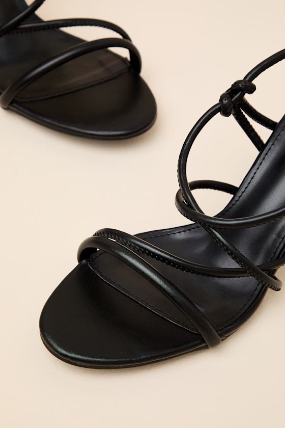 Inari Black Strappy Slingback High Heel Sandals - thumbnail 4