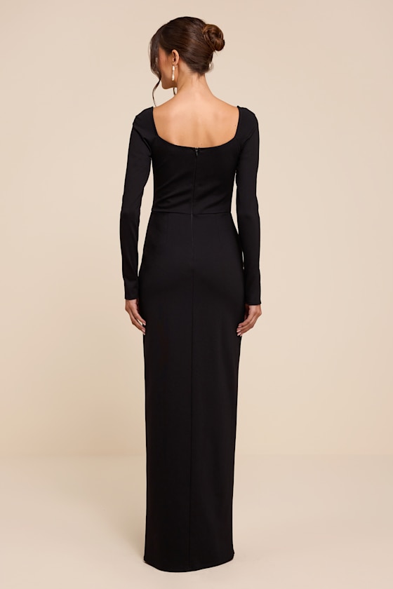 Annabelle Black Long Sleeve Maxi Dress 3