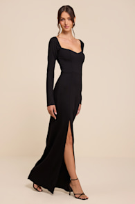 Annabelle Black Long Sleeve Maxi Dress 4