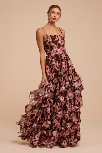 L25364: BROWN FLORAL 1