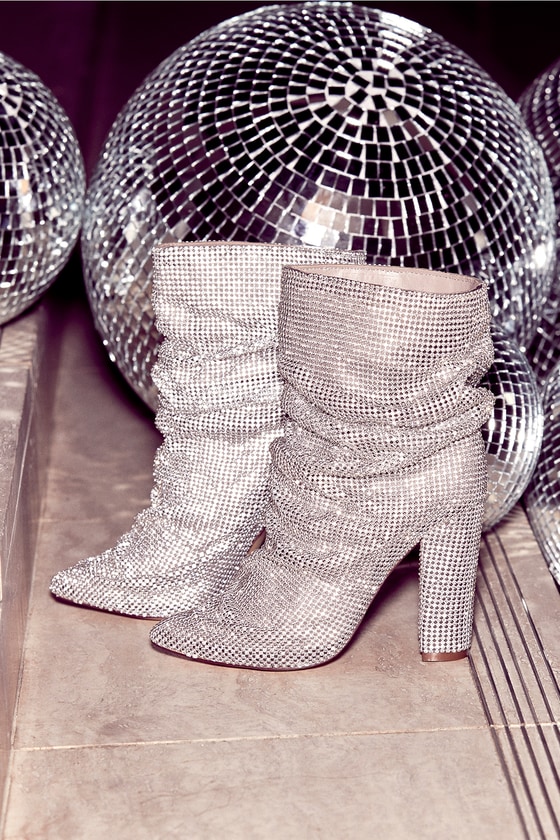 silver bling boots