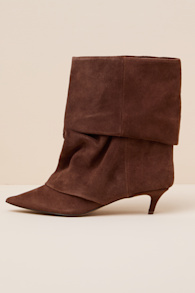 Lennox Umber Suede Fold-Over Boots 2