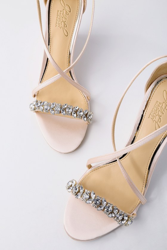 Jewel by Badgely Mischka Little - Champagne Satin Wedges